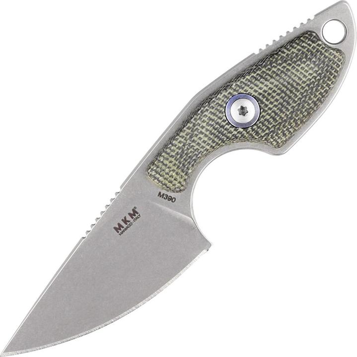 MKM Mikro 1 Green Canvas Micarta Neck Knife