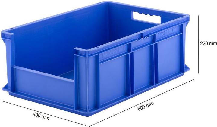 Actual product image Schäfer Shop Box in EURO size EF 6220/6320/6420, half-open, without lid (43.50 l)