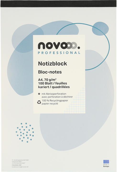 Produktbild Novooo Notizblock A4 (A4, Kariert)