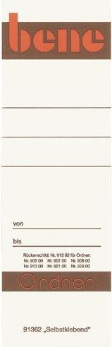 Esselte Bene self-adhesive back labels 091362 Self-adhesive special white 5.6 x 16 cm