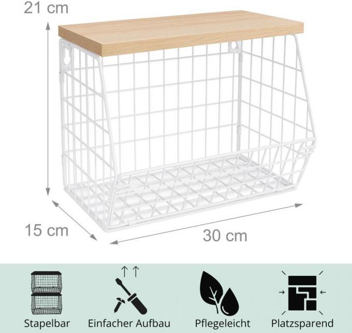 Produktbild Relaxdays Obstkorb Wandregal