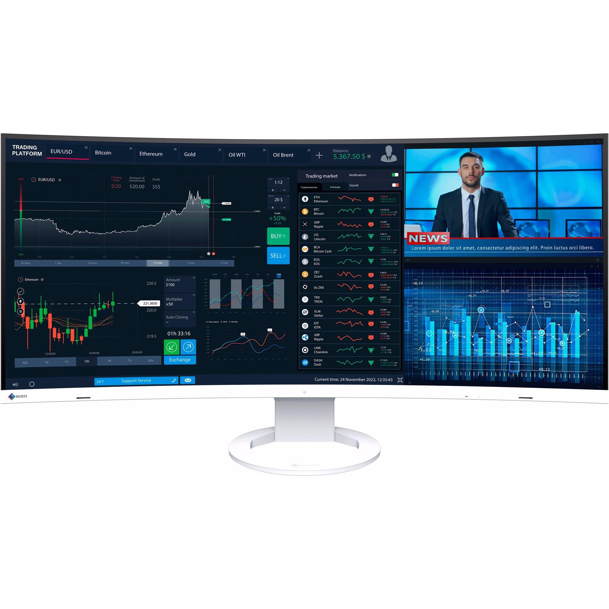 Eizo EV3895 (3840 x 1600 Pixel, 38"), Monitor, Weiss