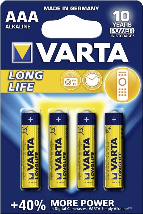 Productafbeelding Varta Longlife (4 Pcs., AAA, 1200 mAh)