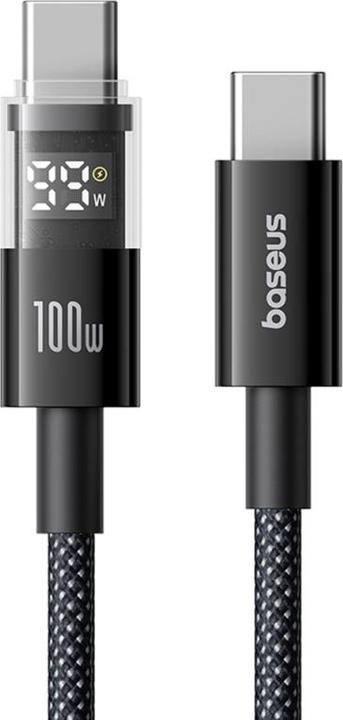 Produktbild Baseus USB-C to USB-C Cable Display 2, 100W, 5A, 2m, Black (2 m, 100 W)