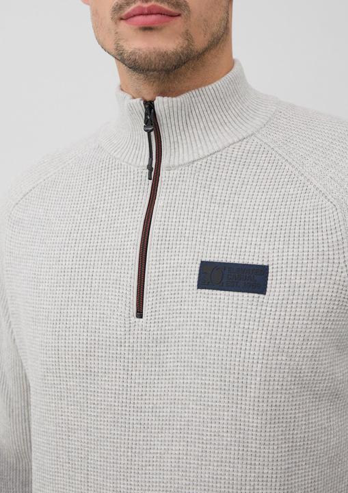 Produktbild s.Oliver Strickpullover Pullover aus Strukturstrick mit Troyer-Kragen (3XL)