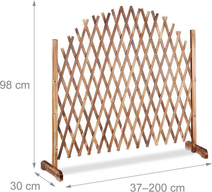 Actual product image Relaxdays Extending Wooden Lattice (30 cm, 200 cm)