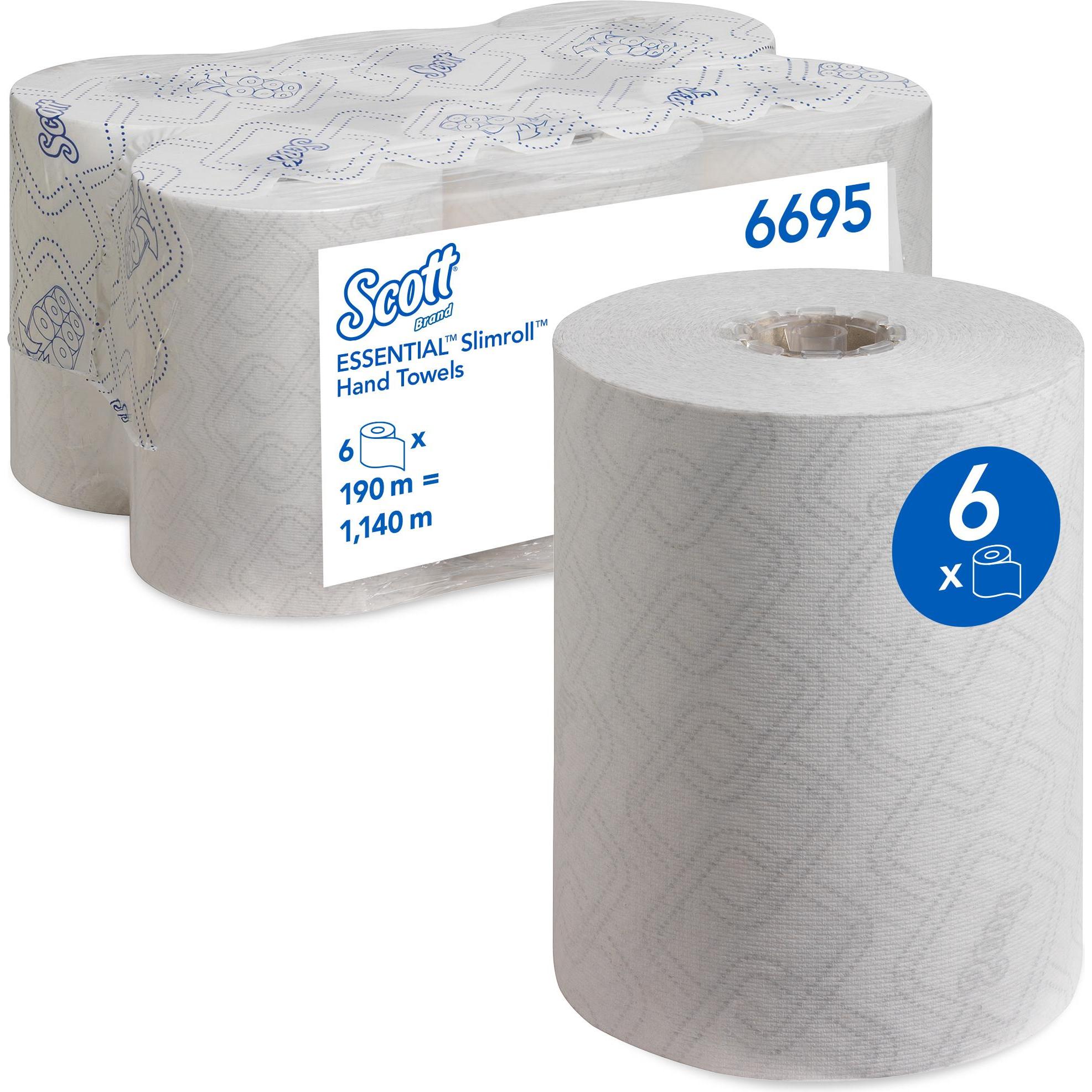 Kimberly-Clark SCOTT Essential SLIMROLL Hand Towel Wht, Haushaltspapier, Weiss
