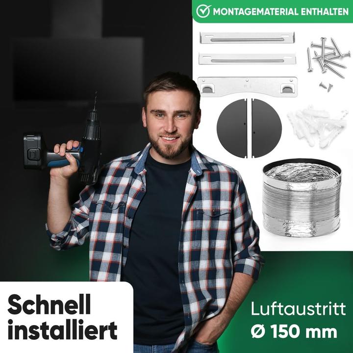 Produktbild Bomann Kopffreihaube Glasschirm DU 7607 G (Wandhaube)