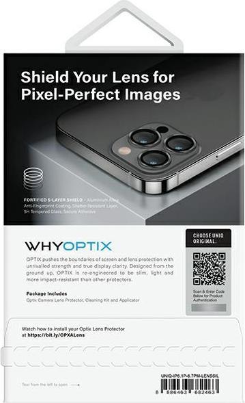 Produktbild Uniq Optix Aluminium Camera Lens Protector iPhone 14 Pro 6.1" / 14 Pro Max 6.7" sterling silver szkł (1 Stk., Apple iPhone 14 Pro Max)