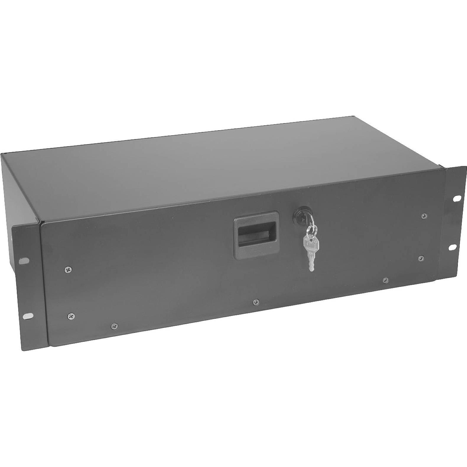 Omnitronic Cassetto rack SN-3 Cassetto rack con serratura 3U (Accessori), Bauletti + Case audio, Nero