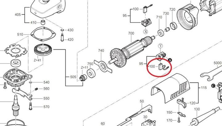 Fein Carbon brush 30711158000 for angle grinder WSG