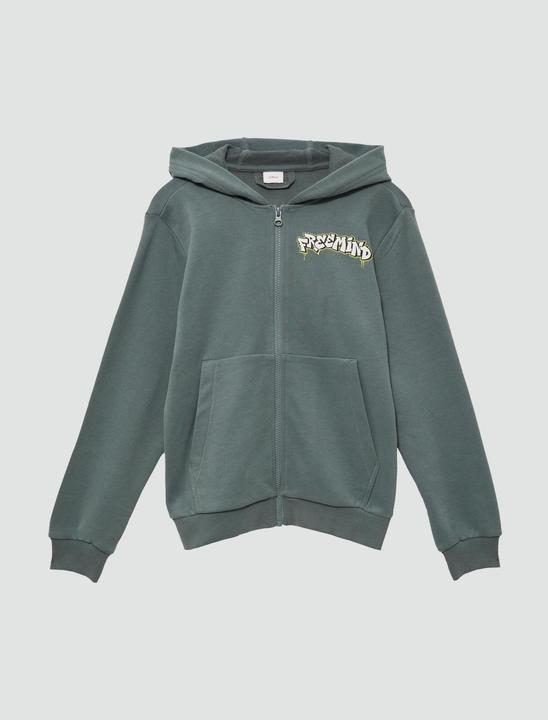Produktbild s.Oliver Sweatshirt Jacke Sweatjacke mit Print-Detail (134, 140)