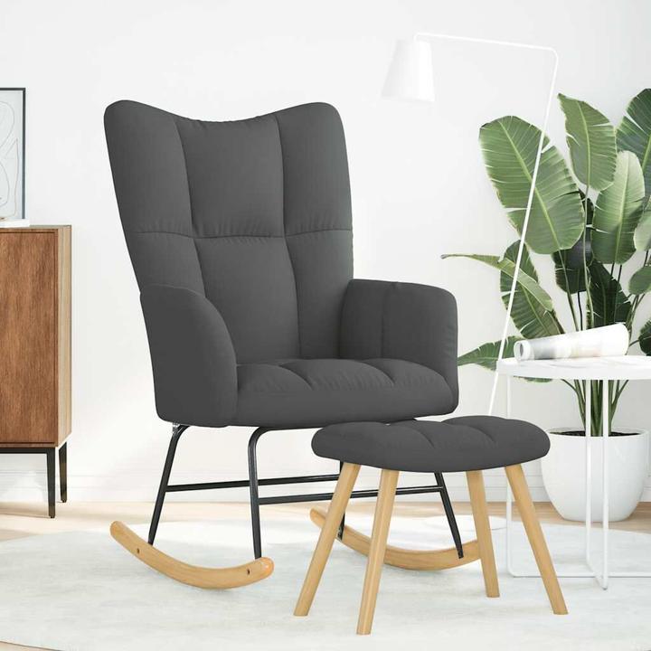 Actual product image vidaXL Schaukelstuhl mit Fusshocker