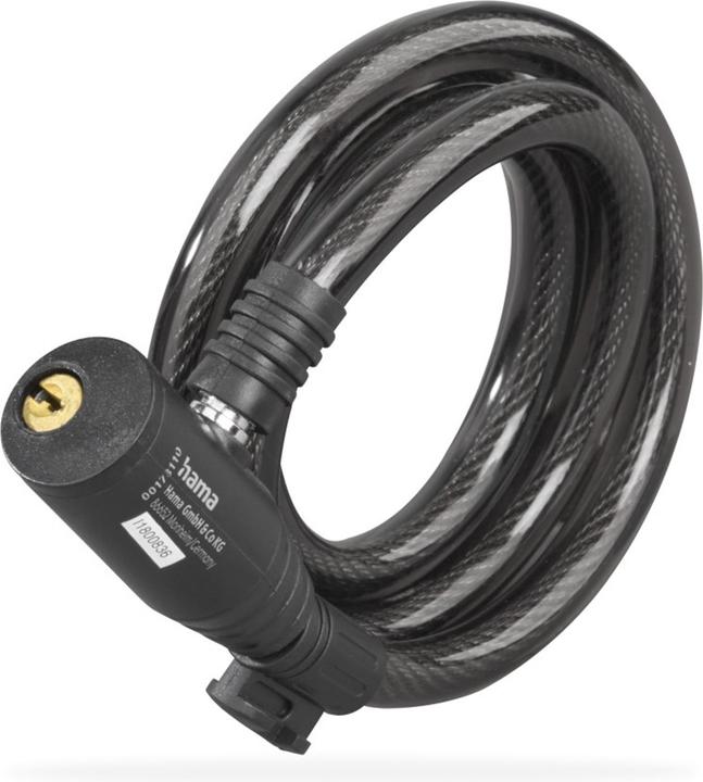 Produktbild Hama Fahrrad-Spiralkabelschloss, 120 cm, Schwarz (120 cm)