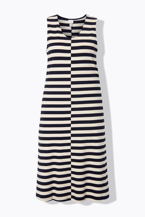 Produktbild Ulla Popken Midikleid, Ringel, V-Ausschnitt, ärmellos (54)