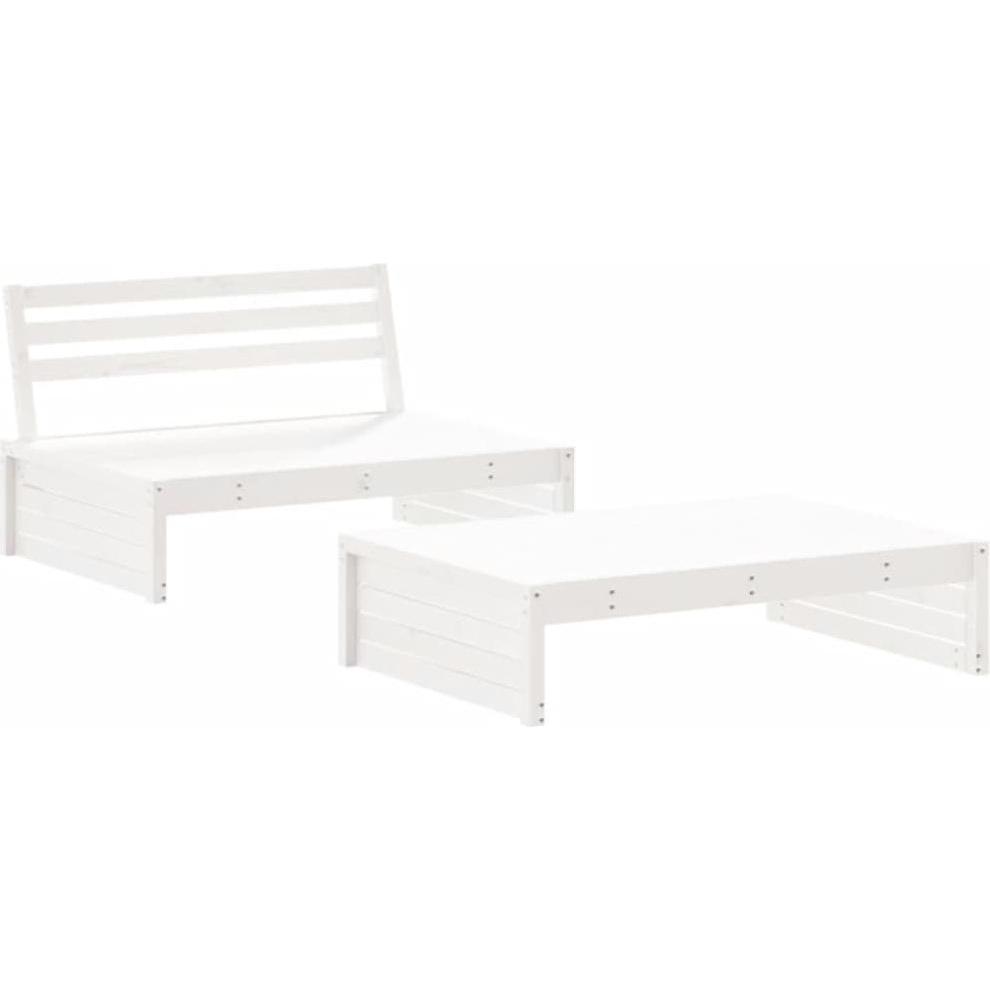 VidaXL, Gartenlounge, 2-tlg. Garten-Lounge-Set Weiss Massivholz Kiefer,Farbe