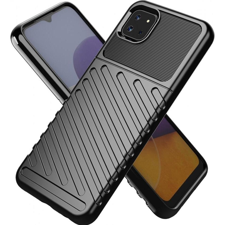 Thumbnail - Screenguard Samsung Galaxy A22 5G SpaceCase Impact-Resistant Hülle (Samsung Galaxy A22 5G), Smartphone Hülle, Schwarz