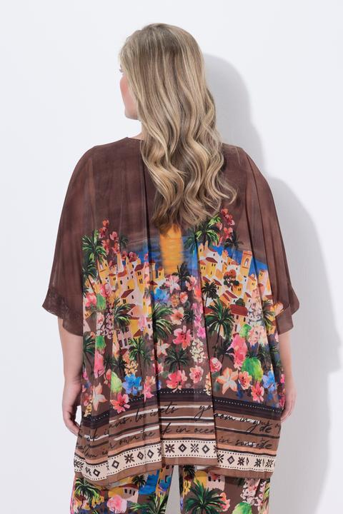 Produktbild Miamoda Mesh-Bluse, oversized, Blumenmuster, blickdichtes Jerseytop (46)