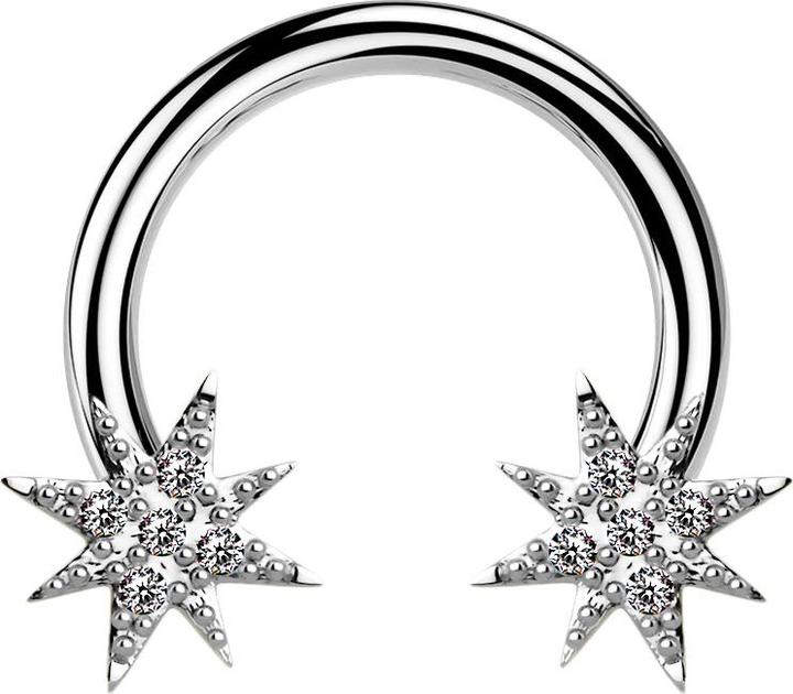 Produktbild Star Piercing Circular Barbell silber mit Stern (Messing, Chirurgenstahl 316L)