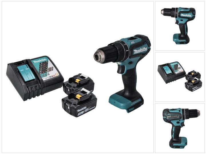 Actual product image Makita DHP 485 RT Battery impact drill 18 V 50 Nm Brushless + 2x battery 5.0 Ah + charger