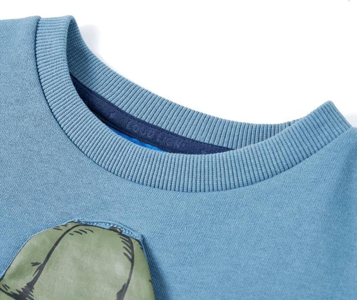 Actual product image vidaXL Children's sweatshirt dark khaki melange 104,Material: 80 (104)