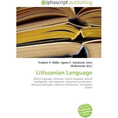 Lithuanian Language, Fachbücher von Agnes F. Vandome, Frederic P. Miller, John McBrewster