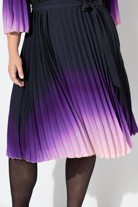Produktbild Miamoda Plissee-Midikleid, A-Linie, Farbverlauf, 3/4-Ärmel (60)