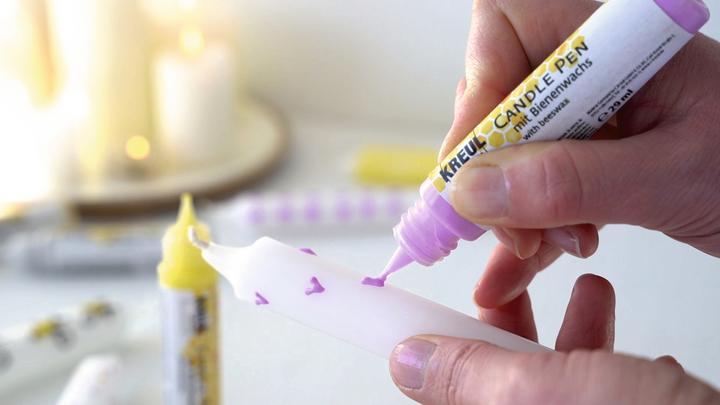 Image du produit Kreul Set de 4 stylos bougie, peinture à la cire (29 ml)