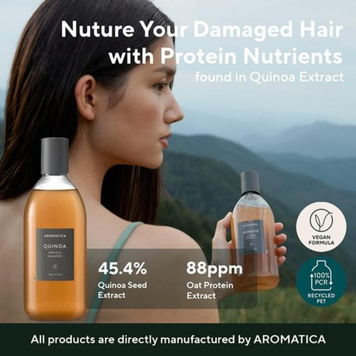 Image du produit Aromatica Shampooing aux protéines de quinoa (400 ml, Shampoing liquide)