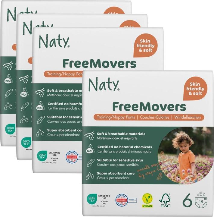 Produktbild Naty Bio-Windelhöschen (Gr. 6, Monatsbox, 72 Stk.)