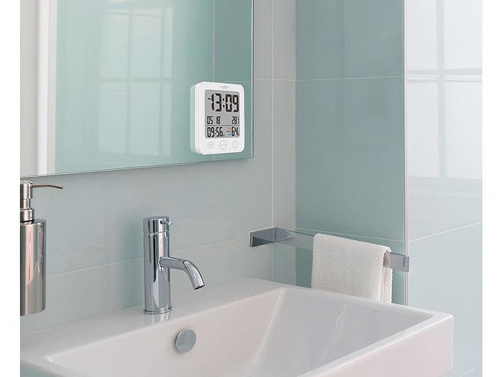 Produktbild Infactory 2er-Set Badezimmer-Uhr, Thermo-/Hygrometer, LCD, Saugnapf, Timer, IP54