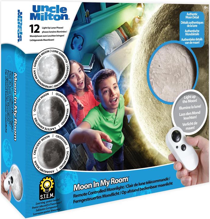 Produktbild Uncle Milton Moon In My Room Mondlampe 25 cm, Einschlaflicht mit 8 Mondphasen, Helligkeit einstellbar, Verschi...