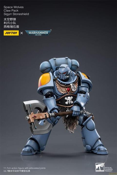 Produktbild Joy Toy Warhammer 40k Actionfigur 1/18 Space Wolves Claw Pack Sigyrr Stoneshield 12 cm