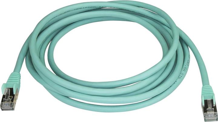 Actual product image StarTech Patch Cable Cat6a 3m Aqua (STP, CAT6a, 3 m)