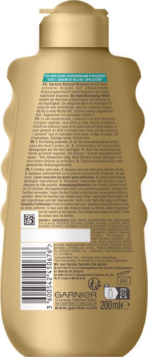 Actual product image Garnier Ambre Solaire Natural Bronzer (Self tanning foam, 200 ml)