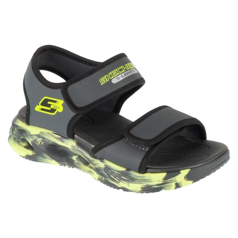 Skechers, Jungen, Sandalen, S-Lights, Sola Glow Sandale - Fusion Brights Gray, Grau, (30)