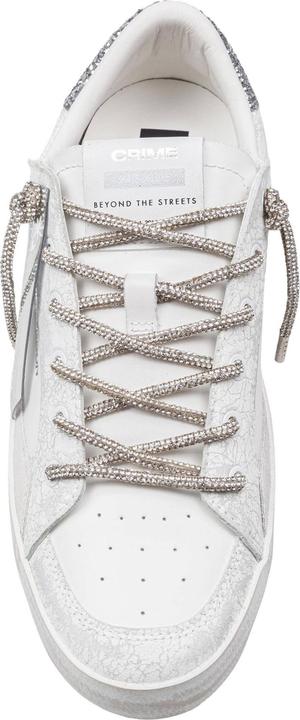 Image du produit Crime London Crime deluxe heel sneakers in leather and suede color white and silver (38)