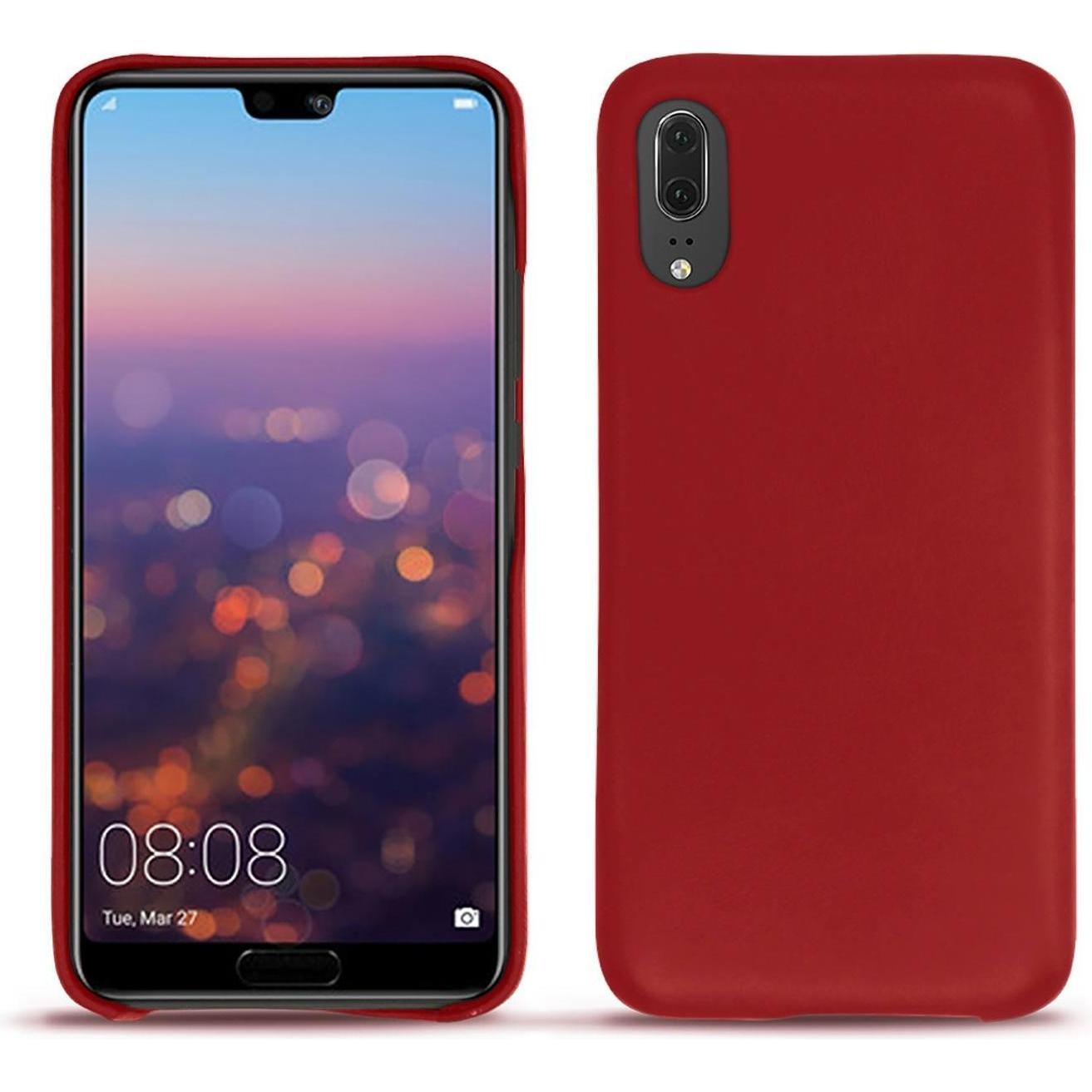 Noreve Lederschutzhülle (Huawei P20), Smartphone Hülle, Rot