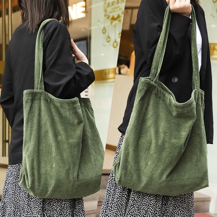 Actual product image Only-Bags.Store Shoulder bag Large capacity corduroy shoulder bag Retro handbag for everyday use, office