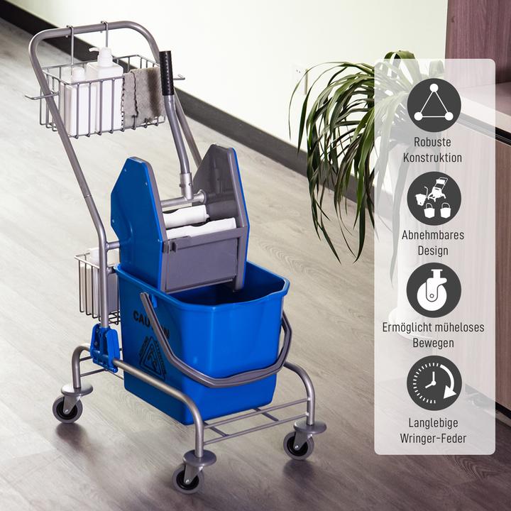 Produktbild Homcom Putzwagen Kunststoff, Metall Blau