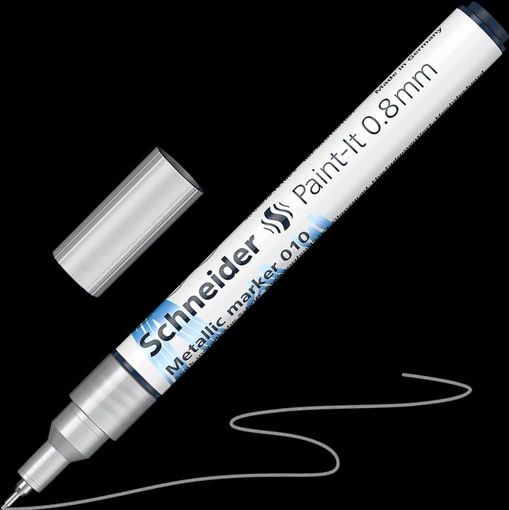Produktbild Schneider Paint-It 010 Metallic-Marker, 0,8 mm, Metallic-Silber (Silber Metallic, 0.80 mm, 1 x)