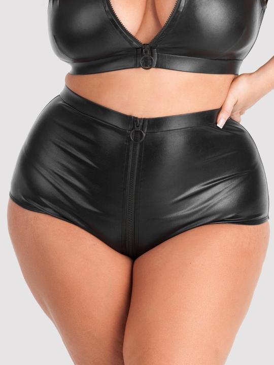 Produktbild Lovehoney Fierce Wet Look High-Waisted Knickers (Black 5X / 6X) (5XL, 6XL)