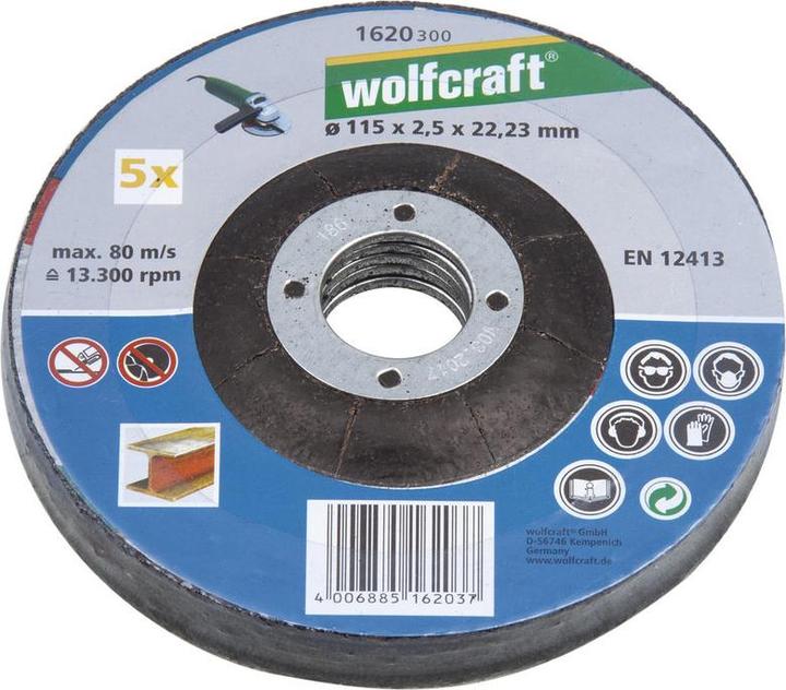 Produktbild wolfcraft 1 Trennscheibe Met. gek. ø115x2,5x22,2mm