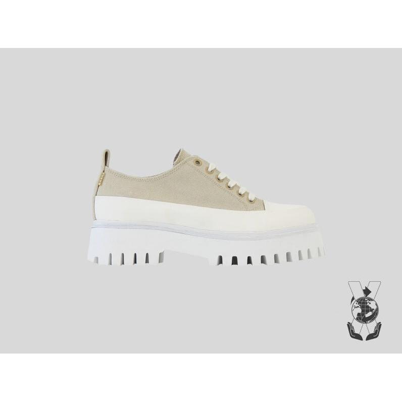 Bronx, Damen, Sneaker, enturnschuhe groov-y low lace up canvas, Beige, (40)