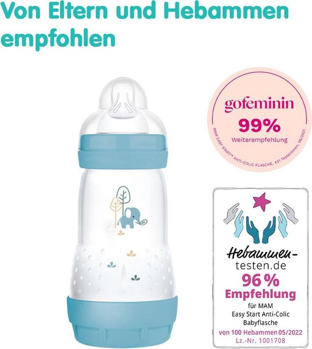 Produktbild MAM Easy Start Anti-Colic matt, 260 ml, 2 Stk., Elefant (260 ml)
