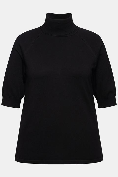 Produktbild Ulla Popken Pullover, Rollkragen, 3/4-Raglanarm, Rippbündchen (54)