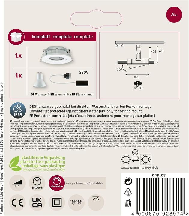 Produktbild Paulmann Einbauleuchte Nova Plus Set (460 lm, GU10)