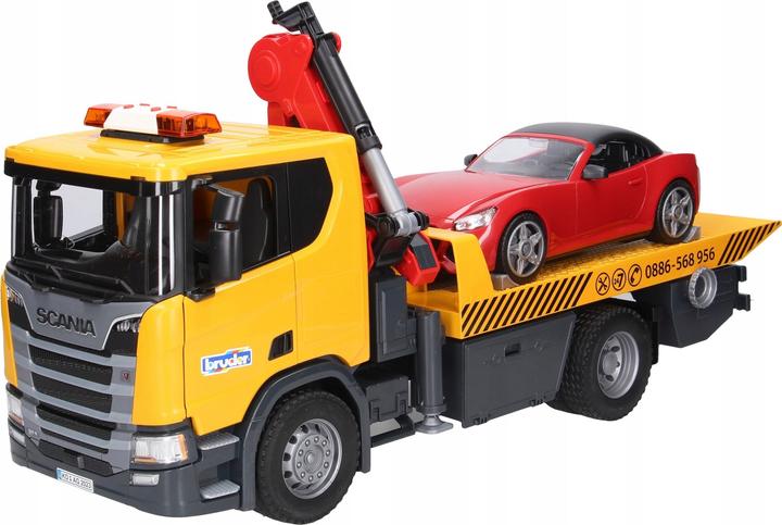 Actual product image Bruder Scania Super 560R Tow Truck w. L+S module + roadster