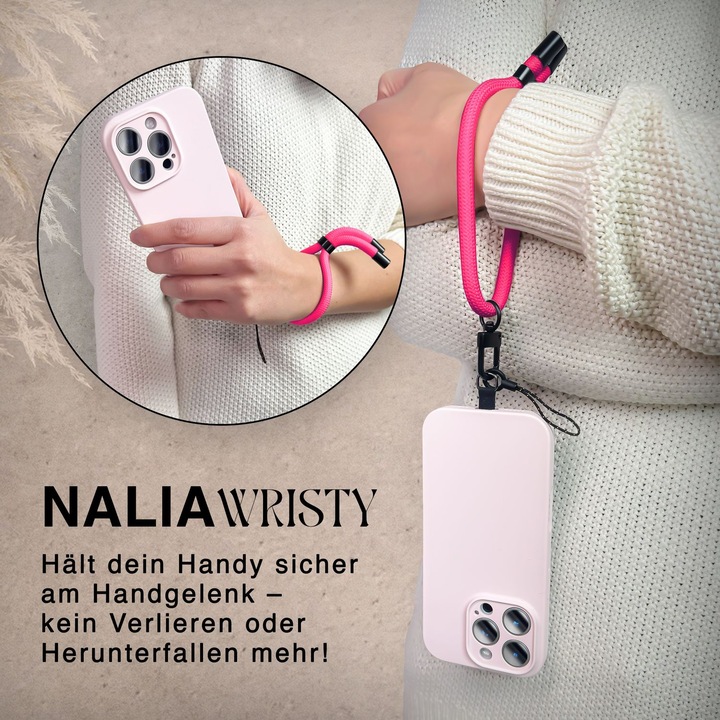 Produktbild Nalia Wristy Lanyard Handykette – Universal Trageband für Smartphones – Verstellbar, Soft & Elastisch