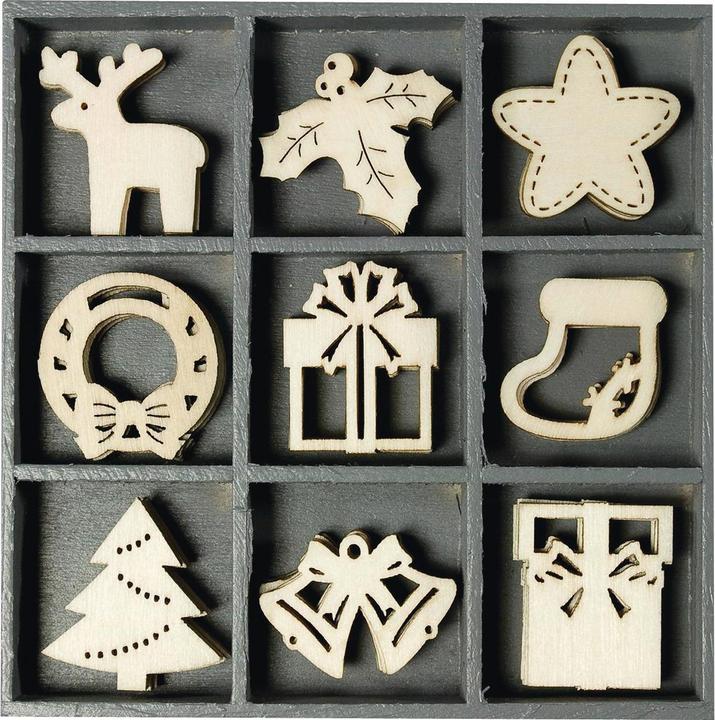 Produktbild Heyda Holzornamente Weihnachten (45x)